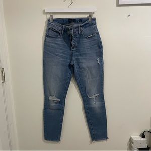 lucky brand high rise distressed skinny jeans